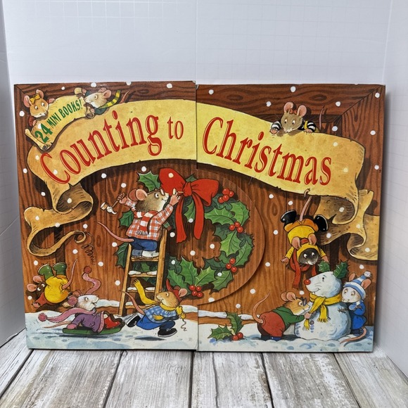 LITTLE SIMON Other - VTG Advent Calendar COUNTING TO CHRISTMAS Mice Gillian Chapman EUC 24 Mini Books
